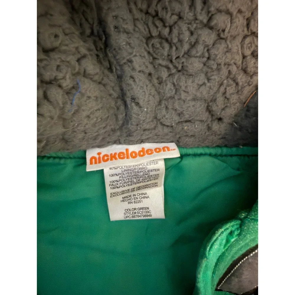 Nickelodeon TMNT Quilted Zip Hoodie Green Turtle Power Sherpa Hood Kids 4 SC5100